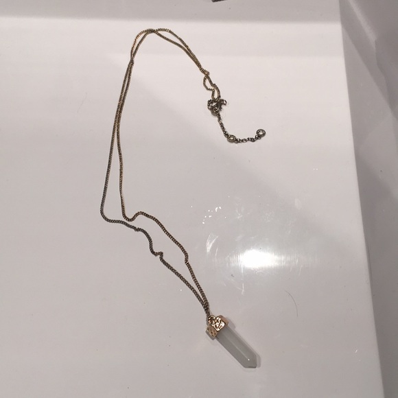 BaubleBar Jewelry - BaubleBar Quartz and Gold Long Necklace BaubleBar Jewelry - BaubleBar Quartz and Gold Long Necklace